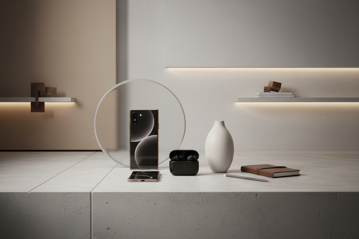 photo avec un fond moderne et des articles moderne